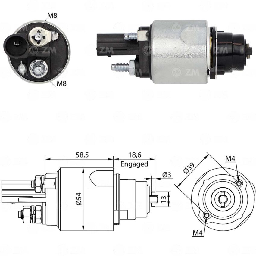 SOLENOIDE ZM 3498 - VOLKSWAGEN AMAROK 2.0 TDI 12V