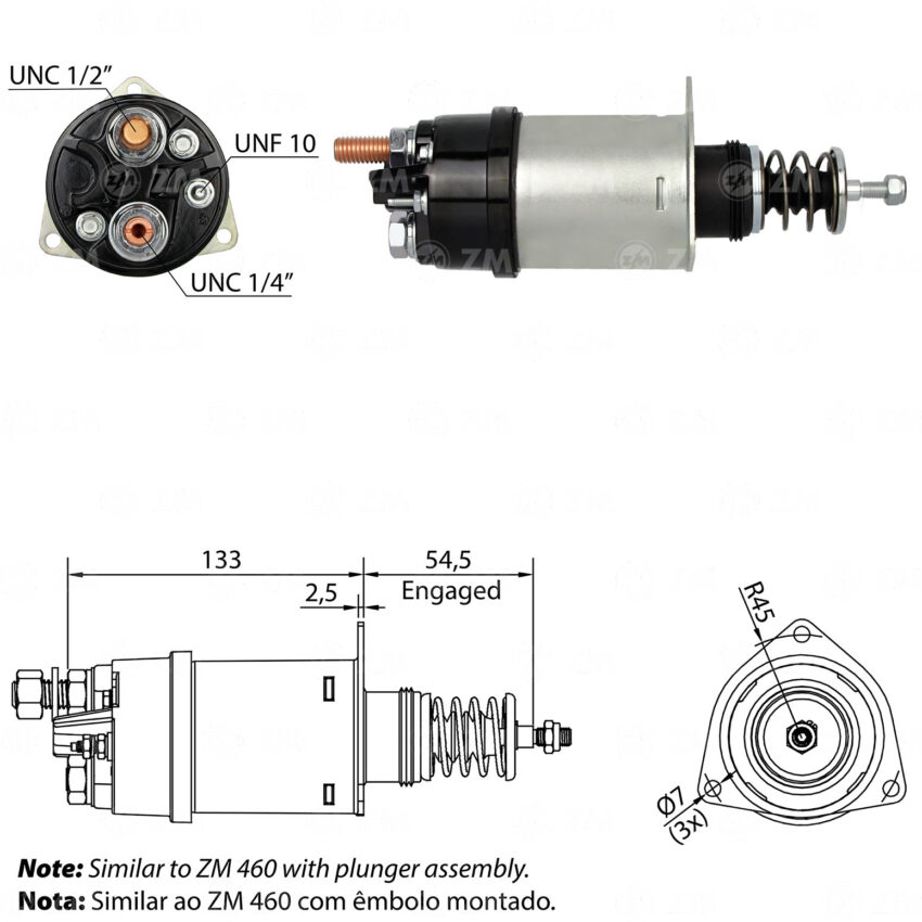 SOLENOIDE ZM 360 - MERCEDES BENZ-VW CAMION 18.310 DELCO REMY 37MT 24V