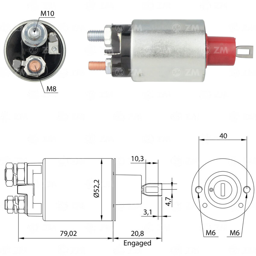 SOLENOIDE ZM 481 - CHEVROLET SILVERADO DIESEL