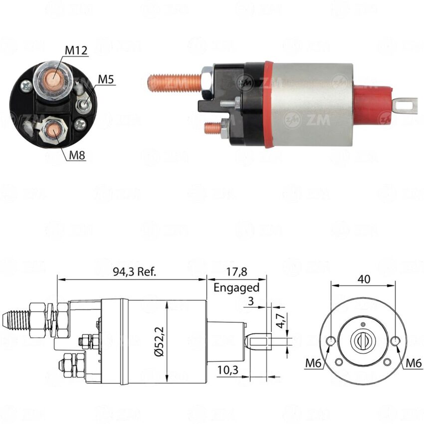 SOLENOIDE ZM 486 - VOLKSWAGEN-FORD-VOLVO-CATERPILLAR-CUMMINS