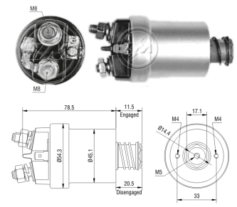 SOLENOIDE ZM 560 - PEUGEOT 404,504,505 INDIEL