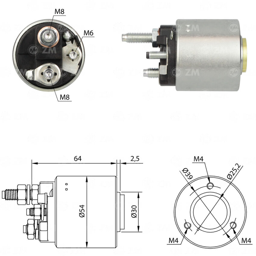 SOLENOIDE ZM 590 - PEUGEOT-RENAULT VALEO
