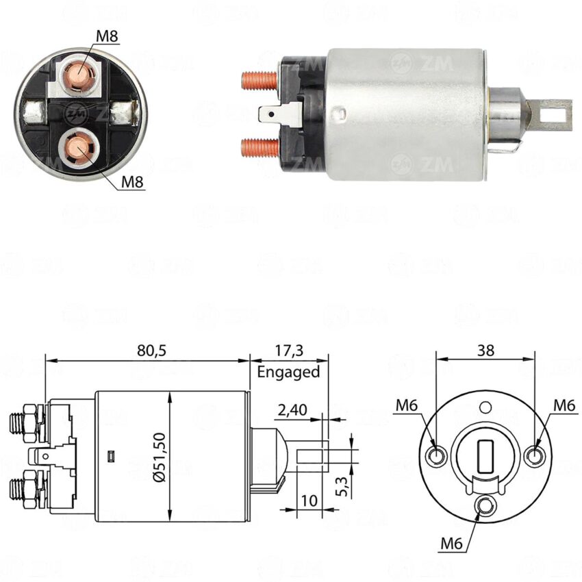 SOLENOIDE ZM 690 - NISSAN,MAZDA,MITSUBISHI