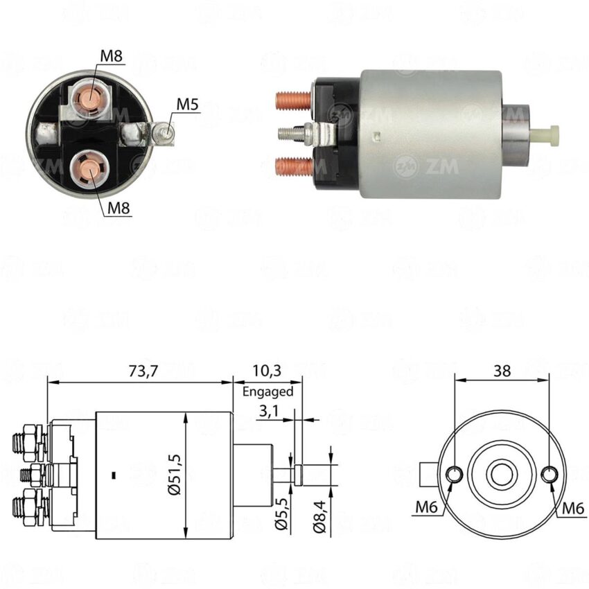 SOLENOIDE ZM 695 - FORD RANGER DIESEL
