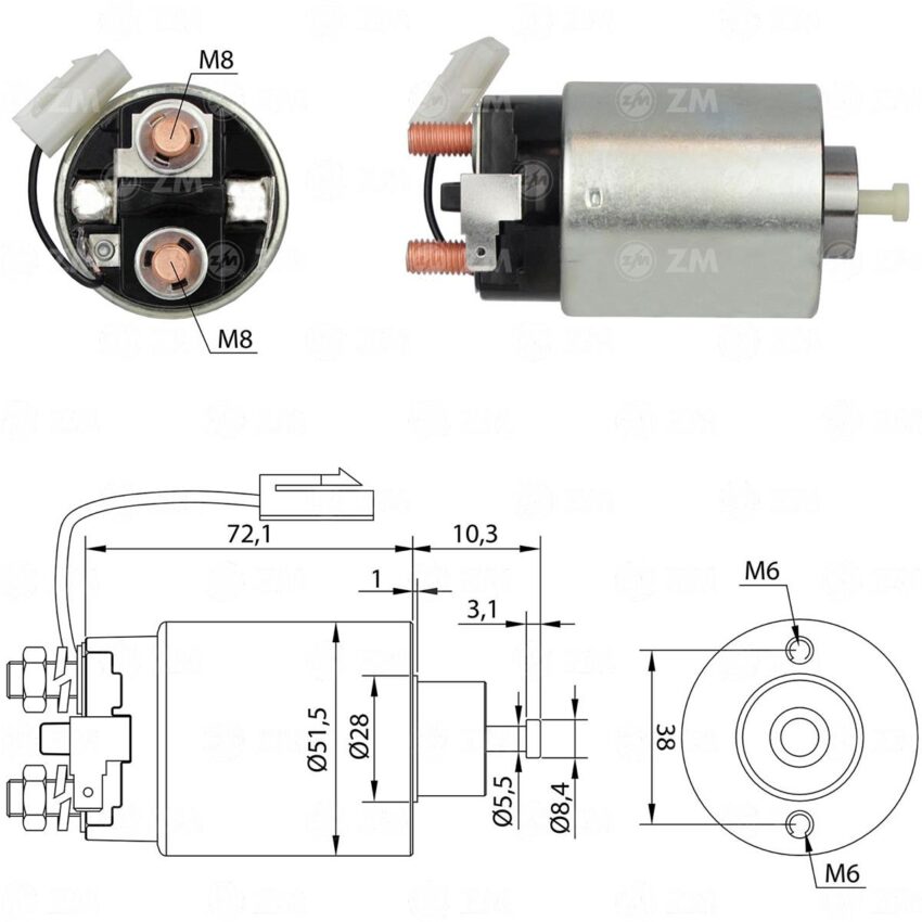SOLENOIDE ZM 696 - MITSUBISHI-MAZDA-HYUNDAI