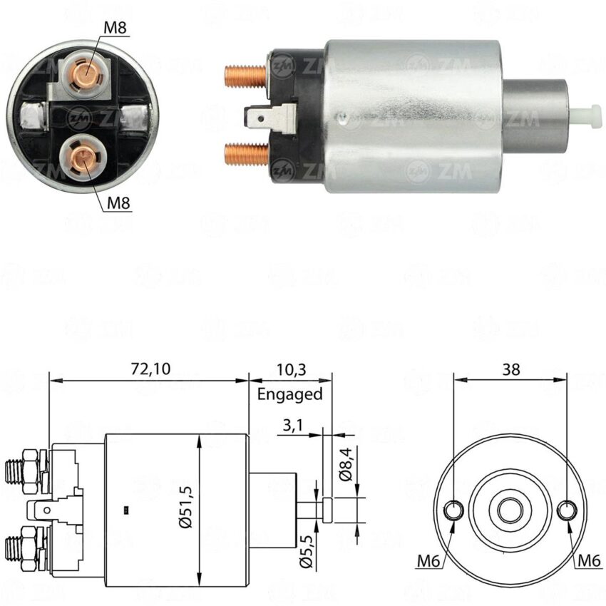 SOLENOIDE ZM 697 - MITSUBISHI - NISSAN - SUZUKI - 12V