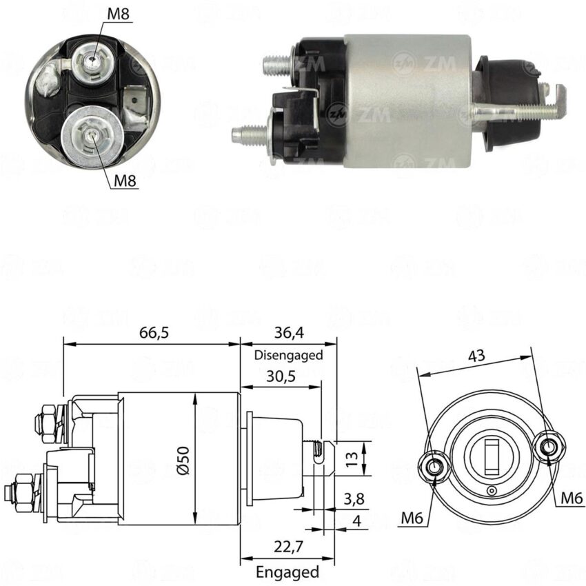 SOLENOIDE ZM 703 - TOYOTA-SUBARU-ISUZU ARRANQUE NIPPONDENSO