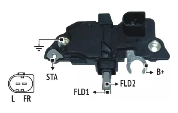 REGULADOR VOLTAJE NOSSO RNB145261 | AUDI A3 1.6,1.8 - VOLKSWAGEN BORA 1.6,1.8 T/BOSCH 12V