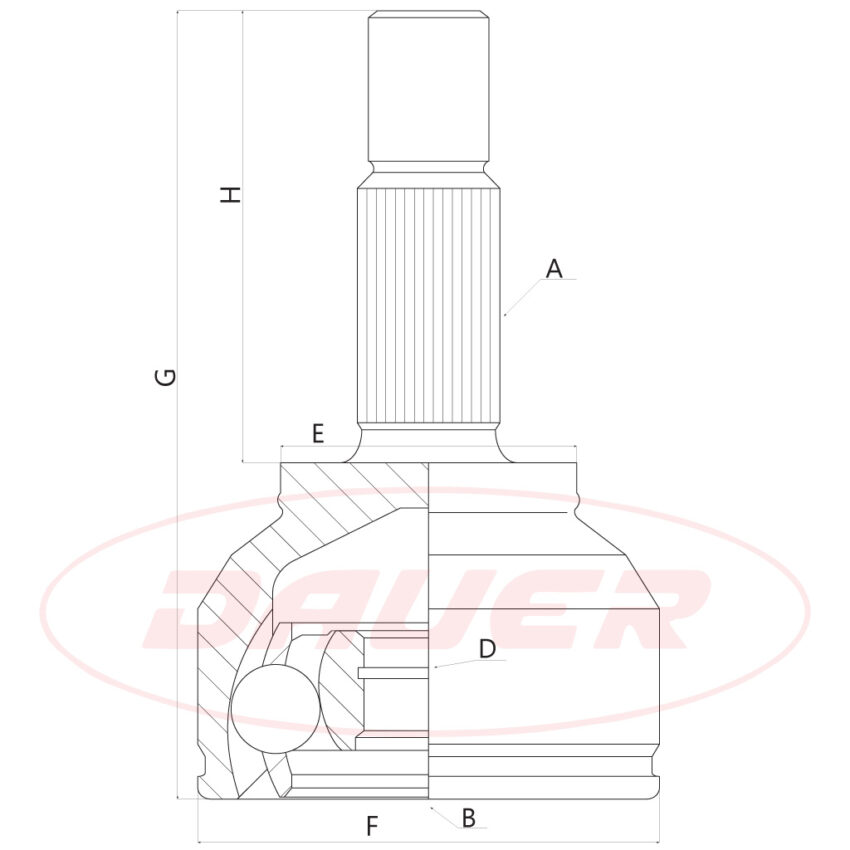 JUNTA HOMOCINETICA (LADO RUEDA) DAUER JHR-0186 - VOLKSWAGEN GOL TREND 2014-23 - Imagen 4
