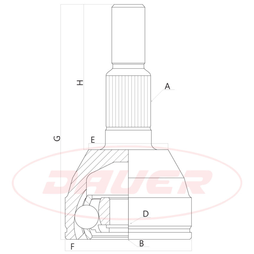 JUNTA HOMOCINETICA (LADO RUEDA) DAUER JHR-0190 - CHEVROLET CAPTIVA 2006-23 - Imagen 4
