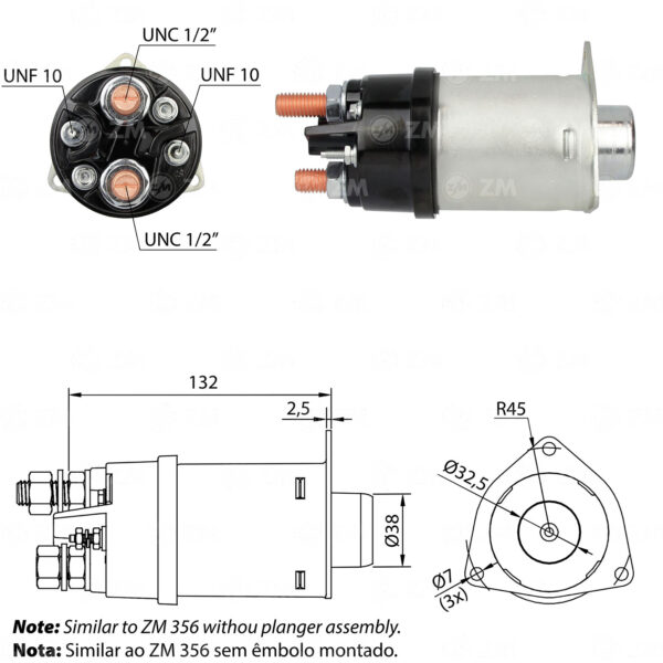 SOLENOIDE ZM 456 - SCANIA 42MT 12V DELCO REMY