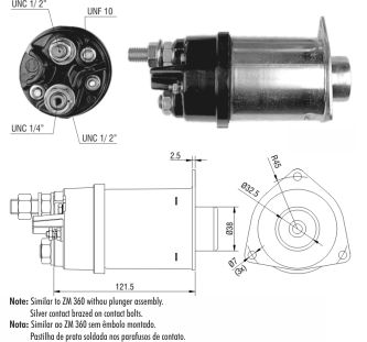 SOLENOIDE ZM 460 - DELCO REMY 37MT 24V