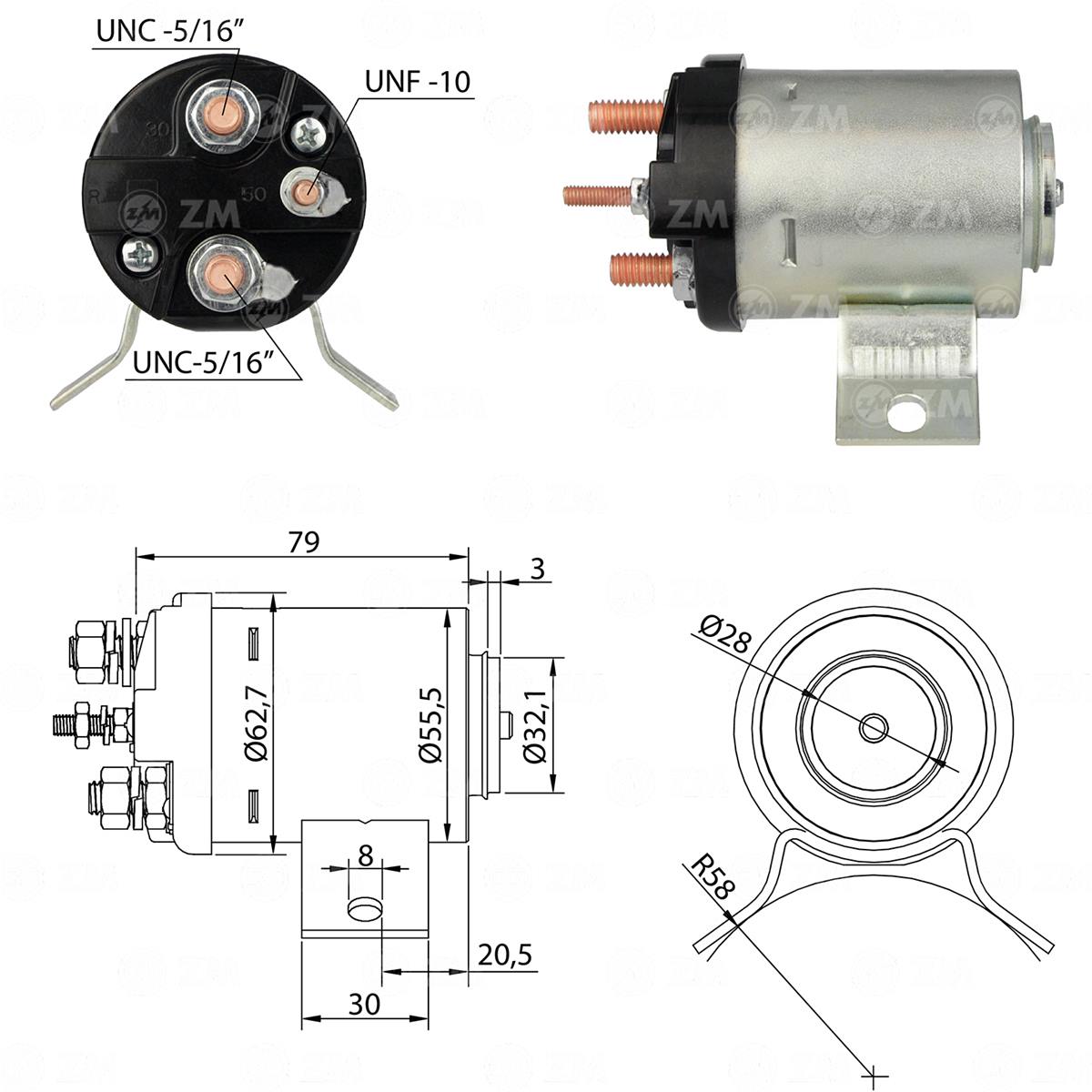 SOLENOIDE ZM 501 - FORD MWM-CHEVROLET