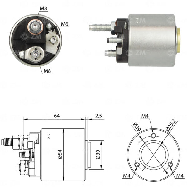 SOLENOIDE ZM 590 - PEUGEOT-RENAULT VALEO