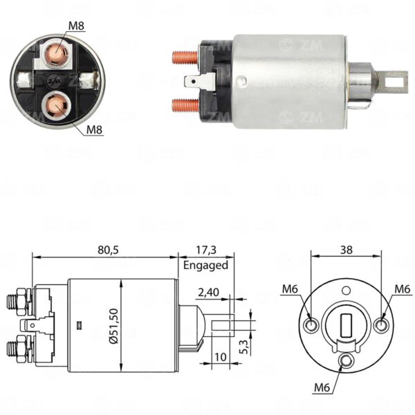 SOLENOIDE ZM 690 - NISSAN,MAZDA,MITSUBISHI