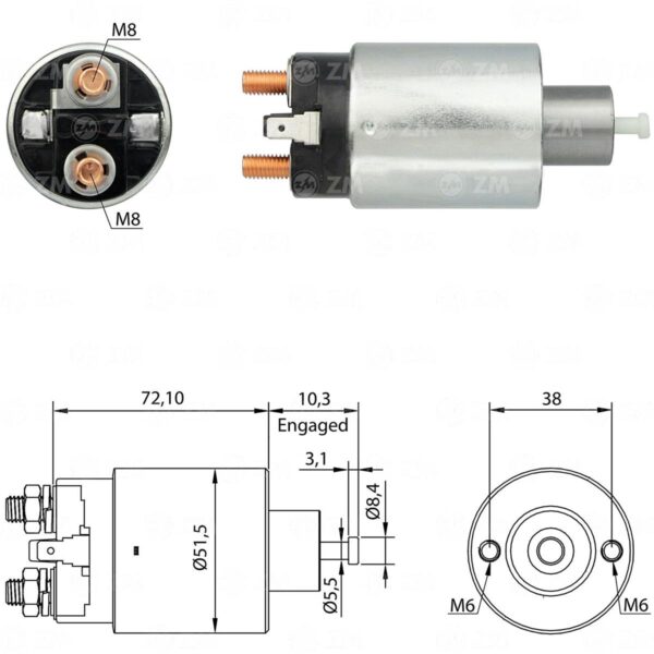 SOLENOIDE ZM 697 - MITSUBISHI - NISSAN - SUZUKI - 12V