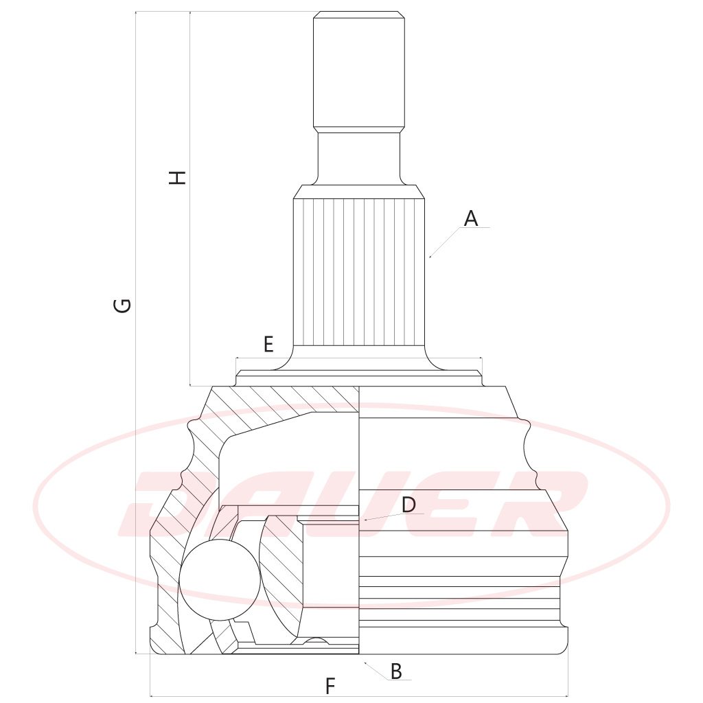 JUNTA HOMOCINETICA (LADO RUEDA) DAUER JHR-0030 - AUDI - SEAT - VOLKSWAGEN - Imagen 4